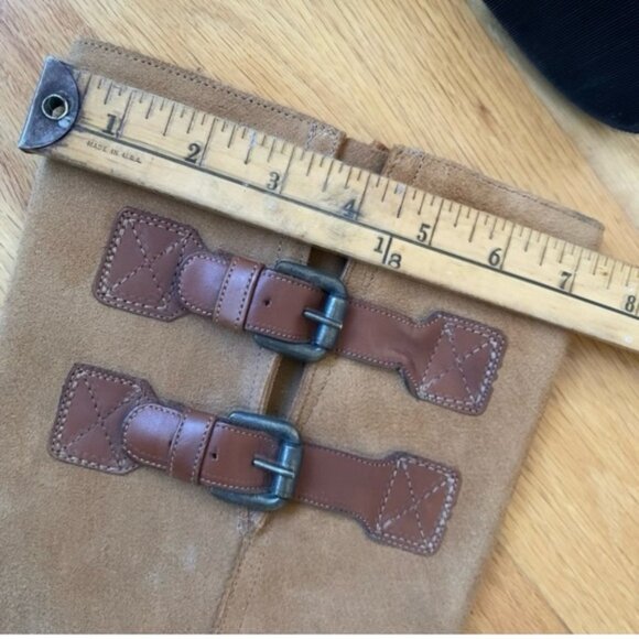 Lucchese Paige Riding Buckle Tan Leather Tall Boots 8.5 B M8500 - Picture 10 of 11